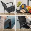 imageDevoko 4 Pieces Patio Furniture Set Outdoor Garden Patio Conversation Sets Poolside Lawn Chairs with Glass Coffee Table Porch Furniture BlackBlack
