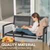 imageDevoko 4 Pieces Patio Furniture Set Outdoor Garden Patio Conversation Sets Poolside Lawn Chairs with Glass Coffee Table Porch Furniture BlackBlack