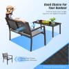 imageDevoko 4 Pieces Patio Furniture Set Outdoor Garden Patio Conversation Sets Poolside Lawn Chairs with Glass Coffee Table Porch Furniture BlackGrey