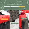imageDevoko 5 Pieces Patio Furniture Sets All Weather Outdoor Sectional Patio Sofa Manual Weaving Wicker Rattan Patio Seating Sofas with Cushion and Glass TableBeigeRed