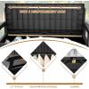 imageDevoko 80 Gallon Storage Bench Deck Box Lockable for Patio Furniture Garden Decor and Outdoor Seating for Cushions Garden Tools and Pool Supplies BlackBlack