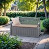 imageDevoko 80 Gallon Storage Bench Deck Box Lockable for Patio Furniture Garden Decor and Outdoor Seating for Cushions Garden Tools and Pool Supplies BlackGrey