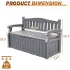 imageDevoko 80 Gallon Storage Bench Deck Box Lockable for Patio Furniture Garden Decor and Outdoor Seating for Cushions Garden Tools and Pool Supplies BlackGrey