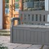 imageDevoko 80 Gallon Storage Bench Deck Box Lockable for Patio Furniture Garden Decor and Outdoor Seating for Cushions Garden Tools and Pool Supplies BlackGrey