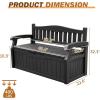 imageDevoko 80 Gallon Storage Bench Deck Box Lockable for Patio Furniture Garden Decor and Outdoor Seating for Cushions Garden Tools and Pool Supplies BlackBlack
