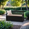 imageDevoko 80 Gallon Storage Bench Deck Box Lockable for Patio Furniture Garden Decor and Outdoor Seating for Cushions Garden Tools and Pool Supplies BlackBlack