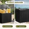 imageDevoko 85 Gallon Deck Box Lockable Resin Outdoor Storage Box waterproof Outdoor Container for Patio Furniture Cushions Pillow BrownBlack