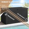 imageDevoko 85 Gallon Deck Box Lockable Resin Outdoor Storage Box waterproof Outdoor Container for Patio Furniture Cushions Pillow BrownBlack
