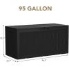 imageDevoko 85 Gallon Deck Box Lockable Resin Outdoor Storage Box waterproof Outdoor Container for Patio Furniture Cushions Pillow BrownBlack