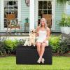 imageDevoko 85 Gallon Deck Box Lockable Resin Outdoor Storage Box waterproof Outdoor Container for Patio Furniture Cushions Pillow BrownBlack