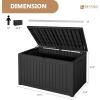 imageDevoko 85 Gallon Deck Box Lockable Resin Outdoor Storage Box waterproof Outdoor Container for Patio Furniture Cushions Pillow BrownBlack