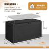 imageDevoko 85 Gallon Deck Box Lockable Resin Outdoor Storage Box waterproof Outdoor Container for Patio Furniture Cushions Pillow BrownBlack
