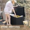 imageDevoko 85 Gallon Deck Box Lockable Resin Outdoor Storage Box waterproof Outdoor Container for Patio Furniture Cushions Pillow BrownBlack
