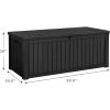 imageDevoko 85 Gallon Deck Box Lockable Resin Outdoor Storage Box waterproof Outdoor Container for Patio Furniture Cushions Pillow BrownBlack