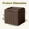 imageDevoko 85 Gallon Deck Box Lockable Resin Outdoor Storage Box waterproof Outdoor Container for Patio Furniture Cushions Pillow BrownBrown