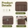imageDevoko 85 Gallon Deck Box Lockable Resin Outdoor Storage Box waterproof Outdoor Container for Patio Furniture Cushions Pillow BrownBrown