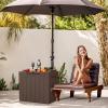 imageDevoko 85 Gallon Deck Box Lockable Resin Outdoor Storage Box waterproof Outdoor Container for Patio Furniture Cushions Pillow BrownBrown