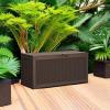 imageDevoko 85 Gallon Deck Box Lockable Resin Outdoor Storage Box waterproof Outdoor Container for Patio Furniture Cushions Pillow BrownDark Brown