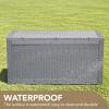 imageDevoko 85 Gallon Deck Box Lockable Resin Outdoor Storage Box waterproof Outdoor Container for Patio Furniture Cushions Pillow BrownGrey