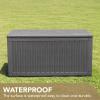 imageDevoko 85 Gallon Deck Box Lockable Resin Outdoor Storage Box waterproof Outdoor Container for Patio Furniture Cushions Pillow BrownGrey