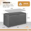 imageDevoko 85 Gallon Deck Box Lockable Resin Outdoor Storage Box waterproof Outdoor Container for Patio Furniture Cushions Pillow BrownGrey