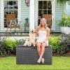 imageDevoko 85 Gallon Deck Box Lockable Resin Outdoor Storage Box waterproof Outdoor Container for Patio Furniture Cushions Pillow BrownGrey