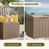 imageDevoko 85 Gallon Deck Box Lockable Resin Outdoor Storage Box waterproof Outdoor Container for Patio Furniture Cushions Pillow BrownLight Brown