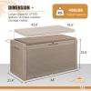 imageDevoko 85 Gallon Deck Box Lockable Resin Outdoor Storage Box waterproof Outdoor Container for Patio Furniture Cushions Pillow BrownLight Brown