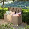 imageDevoko 85 Gallon Deck Box Lockable Resin Outdoor Storage Box waterproof Outdoor Container for Patio Furniture Cushions Pillow BrownLight Brown
