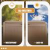 imageDevoko 85 Gallon Deck Box Lockable Resin Outdoor Storage Box waterproof Outdoor Container for Patio Furniture Cushions Pillow BrownLight Brown