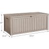 imageDevoko 85 Gallon Deck Box Lockable Resin Outdoor Storage Box waterproof Outdoor Container for Patio Furniture Cushions Pillow BrownLight Brown
