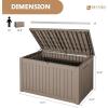 imageDevoko 85 Gallon Deck Box Lockable Resin Outdoor Storage Box waterproof Outdoor Container for Patio Furniture Cushions Pillow BrownLight Brown