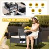 imageDevoko Outdoor Patio Loveseat Modern Rattan 2Seat Patio Conversation Set with Cushions ampamp Builtin Coffee Table Porch Furniture for Garden Lawn Backyard GreyBeige