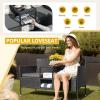 imageDevoko Outdoor Patio Loveseat Modern Rattan 2Seat Patio Conversation Set with Cushions ampamp Builtin Coffee Table Porch Furniture for Garden Lawn Backyard GreyGrey