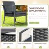 imageDevoko PP Patio Furniture Set 3 Piece All Weather Outdoor Bistro Chairs with Cushions and Coffee Table for Outside Garden Balcony Porch BlackBlack