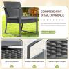 imageDevoko PP Patio Furniture Set 3 Piece All Weather Outdoor Bistro Chairs with Cushions and Coffee Table for Outside Garden Balcony Porch BlackGrey