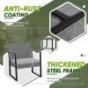 imageDevoko PP Patio Furniture Set 3 Piece All Weather Outdoor Bistro Chairs with Cushions and Coffee Table for Outside Garden Balcony Porch BlackWhite
