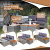 imageDevoko Patio Day Bed with 2 Side Tables Outdoor Daybed Set MultifunctionalRattan Lounge Bed for Backyard Porch Poolside Lawn Beach GrayGrey