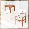 imageDevoko Patio Furniture 4 Piece Acacia Wood Outdoor Conversation Sofa Set with Table ampamp Cushions Porch Chairs for Garden Deck Backyard Natural3 Piece
