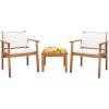 imageDevoko Patio Furniture 4 Piece Acacia Wood Outdoor Conversation Sofa Set with Table ampamp Cushions Porch Chairs for Garden Deck Backyard Natural3 Piece