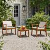 imageDevoko Patio Furniture 4 Piece Acacia Wood Outdoor Conversation Sofa Set with Table ampamp Cushions Porch Chairs for Garden Deck Backyard Natural3 Piece