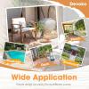 imageDevoko Patio Furniture 4 Piece Acacia Wood Outdoor Conversation Sofa Set with Table ampamp Cushions Porch Chairs for Garden Deck Backyard Natural3 Piece