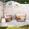 imageDevoko Patio Furniture 4 Piece Acacia Wood Outdoor Conversation Sofa Set with Table ampamp Cushions Porch Chairs for Garden Deck Backyard Natural4 PIECES