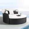 imageDevoko Patio Furniture Outdoor Round Daybed with Retractable Canopy Wicker Rattan Separated Seating Sectional Sofa for Patio Lawn Garden Backyard Porch