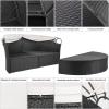 imageDevoko Patio Furniture Outdoor Round Daybed with Retractable Canopy Wicker Rattan Separated Seating Sectional Sofa for Patio Lawn Garden Backyard Porch