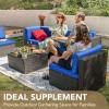 imageDevoko Patio Furniture Sets 6 Pieces Outdoor Sectional Rattan Sofa Manual Weaving Wicker Patio Conversation Set with Glass Table and Cushion BeigeAegean Blue