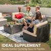 imageDevoko Patio Furniture Sets 6 Pieces Outdoor Sectional Rattan Sofa Manual Weaving Wicker Patio Conversation Set with Glass Table and Cushion BeigeBeige