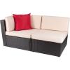 imageDevoko 5 Pieces Patio Furniture Sets All Weather Outdoor Sectional Patio Sofa Manual Weaving Wicker Rattan Patio Seating Sofas with Cushion and Glass TableBeigeBeige