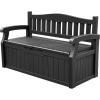 imageDevoko 80 Gallon Storage Bench Deck Box Lockable for Patio Furniture Garden Decor and Outdoor Seating for Cushions Garden Tools and Pool Supplies BlackBlack
