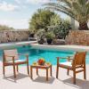 imageDevoko Patio Furniture 4 Piece Acacia Wood Outdoor Conversation Sofa Set with Table ampamp Cushions Porch Chairs for Garden Deck Backyard Natural3 Piece